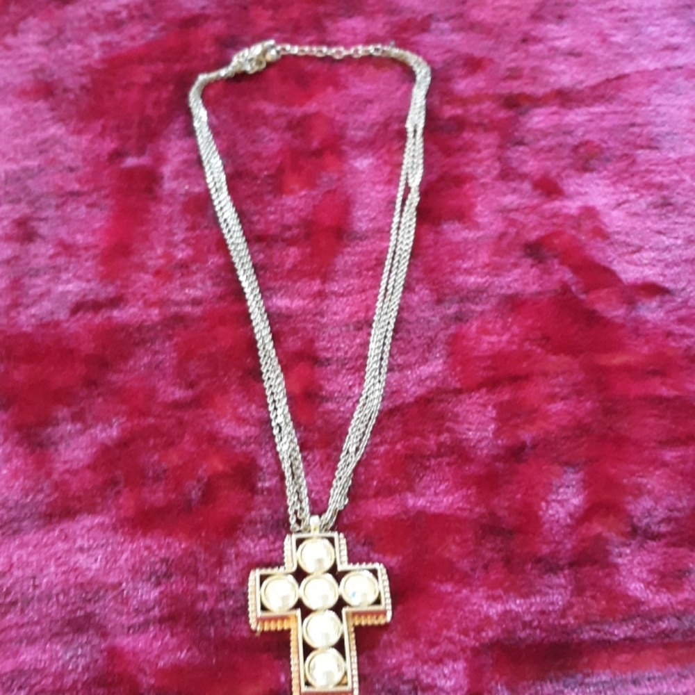 Rhinestone cross necklace cosmetic jewelry for fun